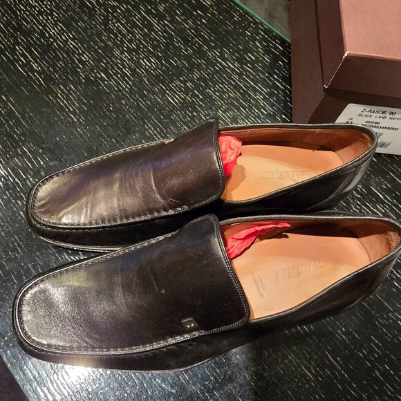 Rare Bally Z-RASOB/90 Black Lamb Leather Nappa Plain Loafers Shoes 9.5D w/Box main image 11